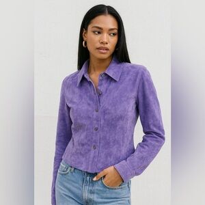 Y2K vintage Express Suede Lavender Button Up Shirt